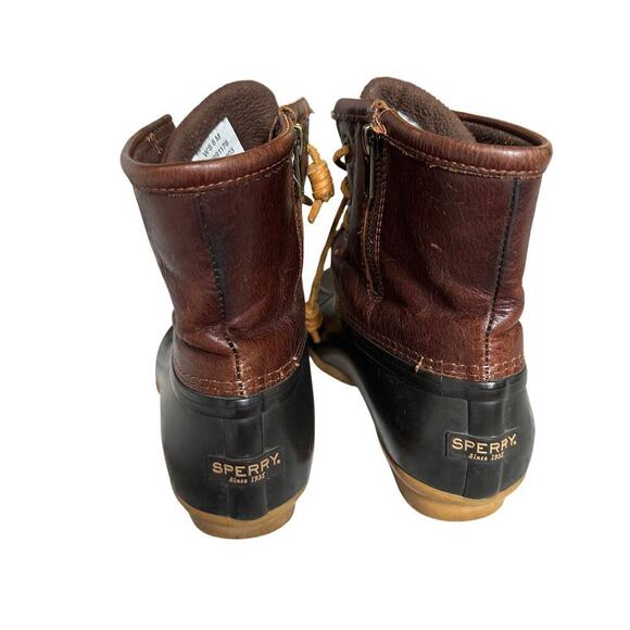 Sperry Women Size 8 Brown and Black Saltwater Hunting Outdoor Duck Rain Boots - Picture 7 of 11
